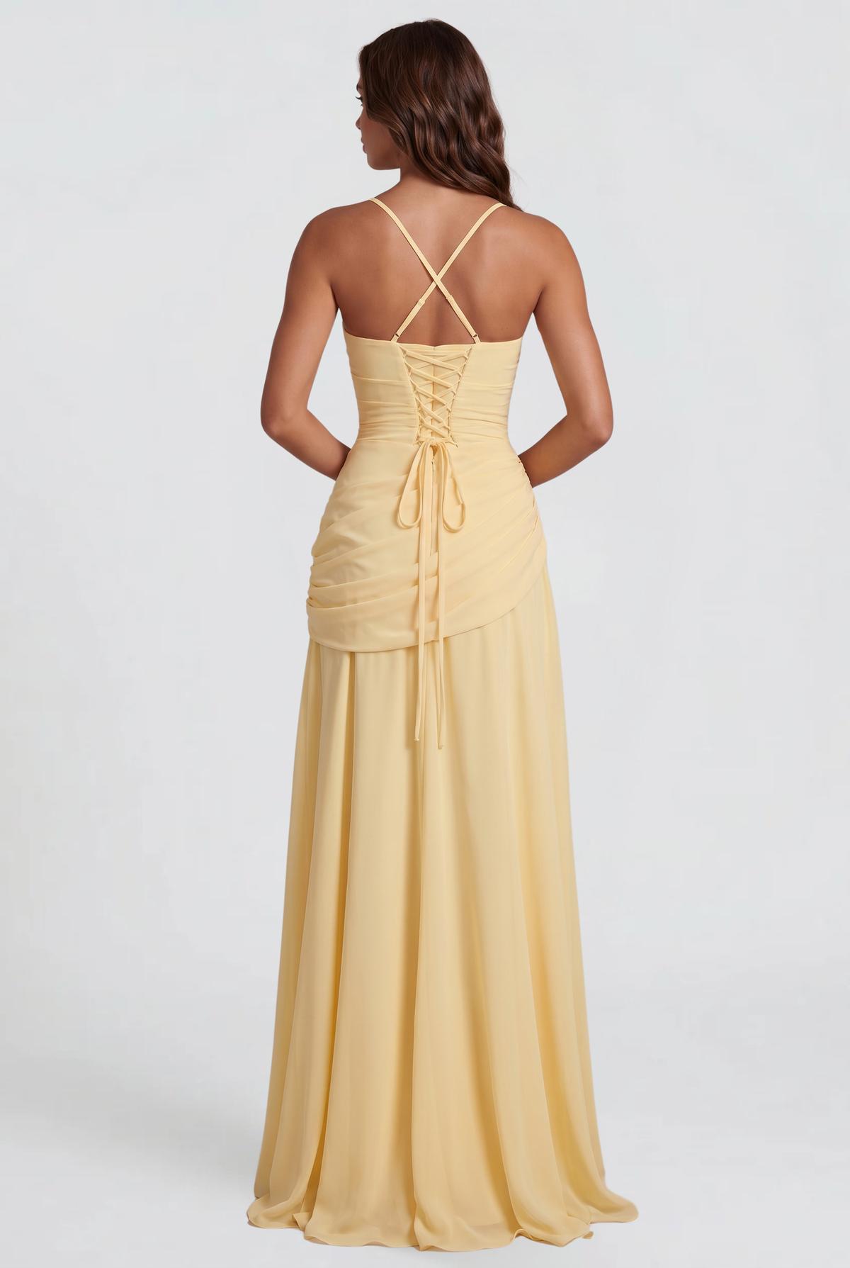 Ruched Square Neck Maxi Dress