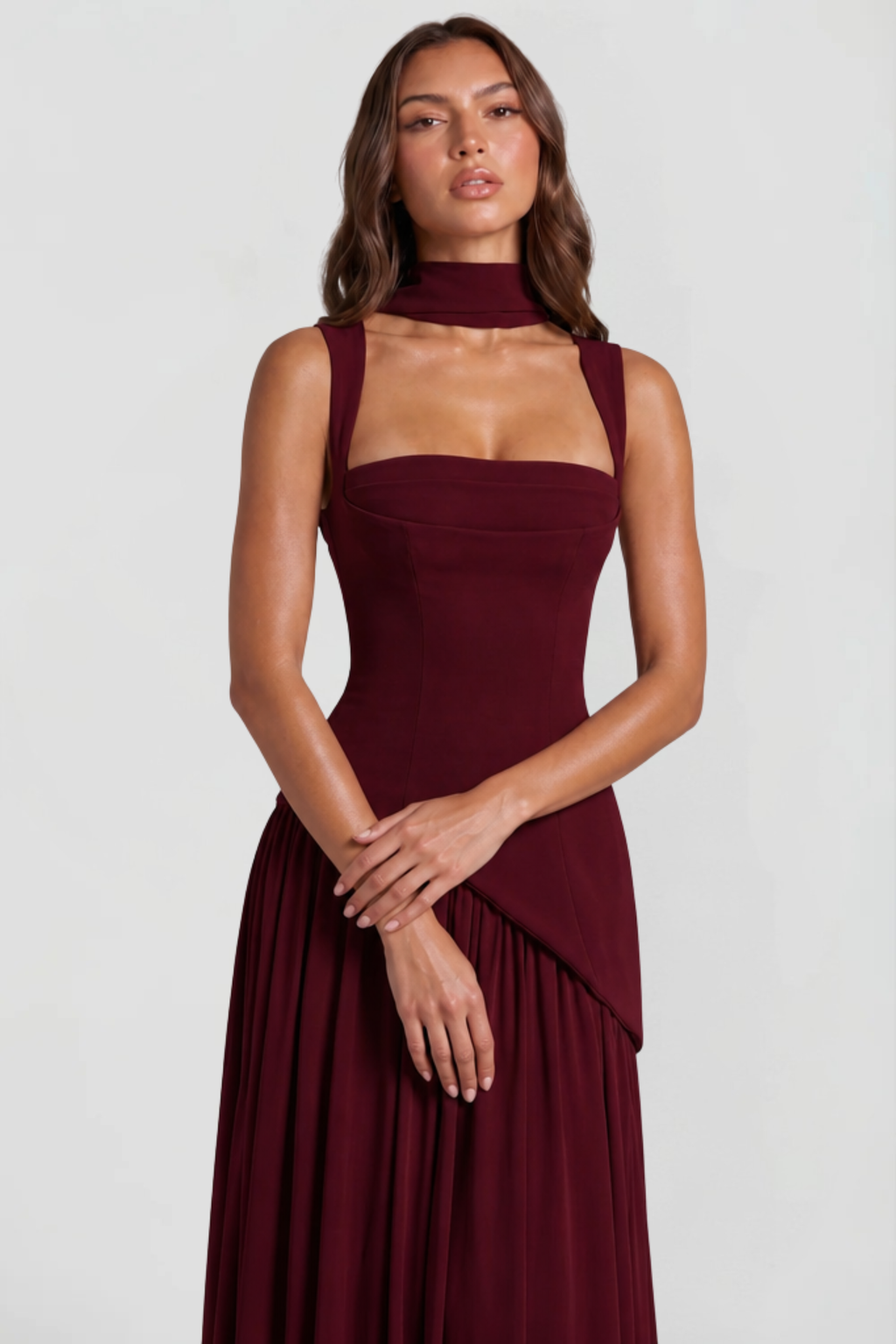 Satin Corset Maxi Dress