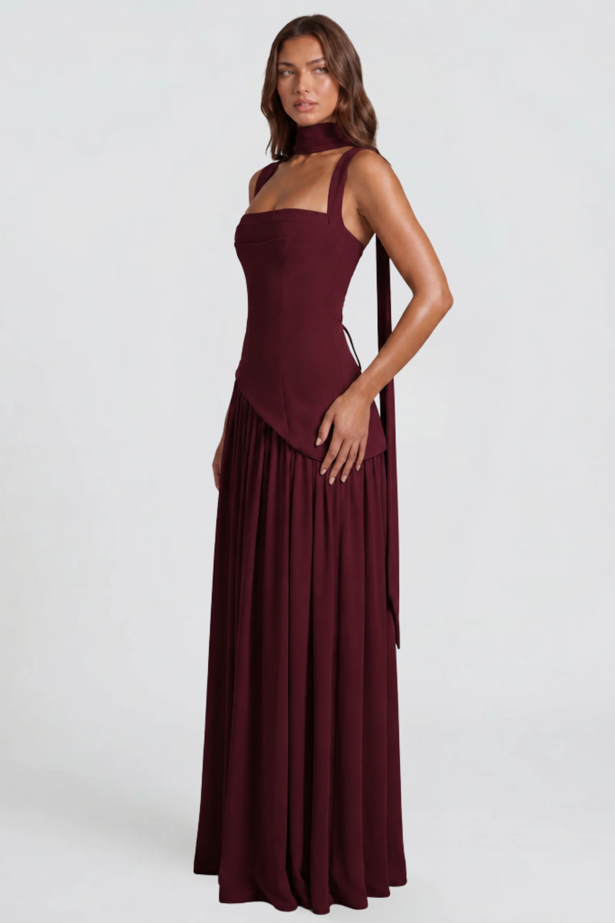 Satin Corset Maxi Dress