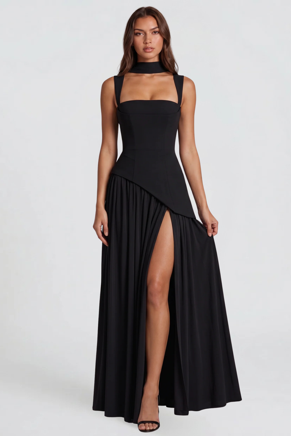 Satin Corset Maxi Dress