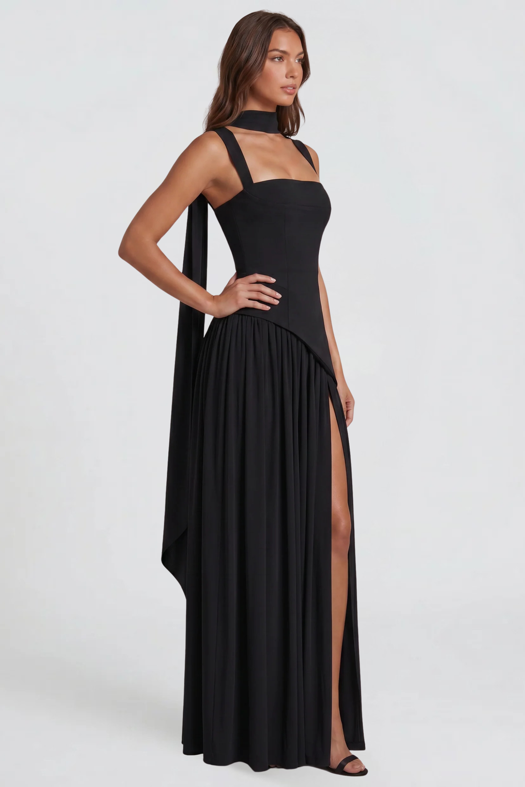 Satin Corset Maxi Dress