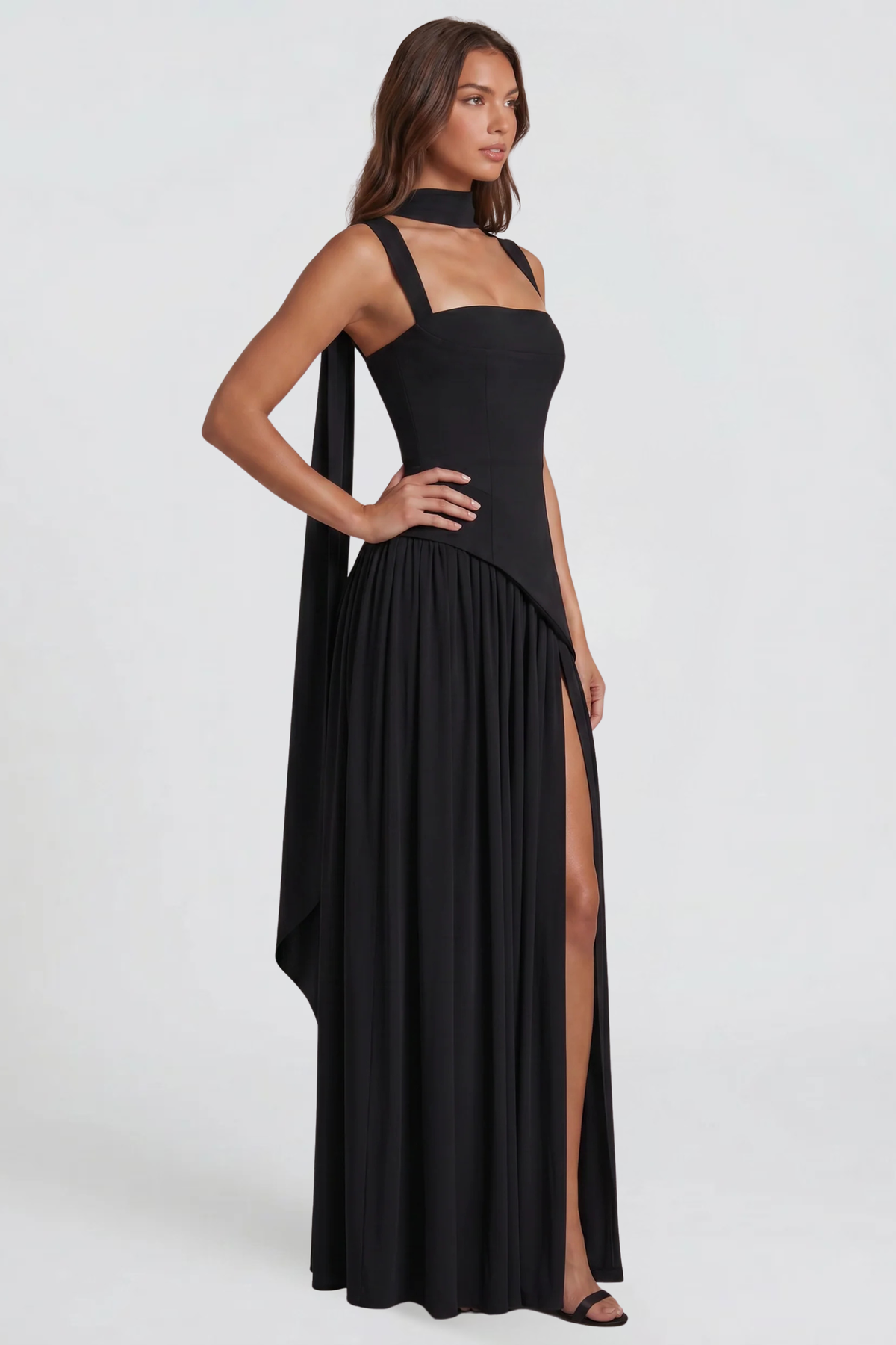 Satin Corset Maxi Dress