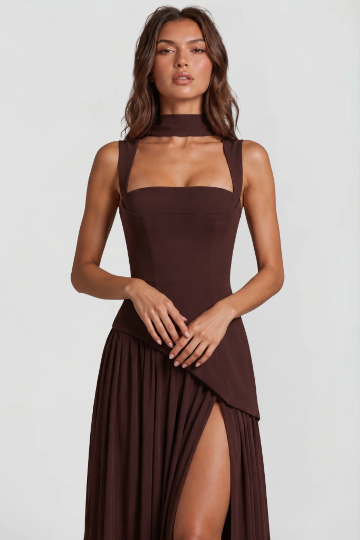 Satin Corset Maxi Dress