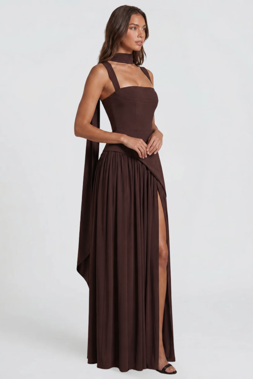 Satin Corset Maxi Dress