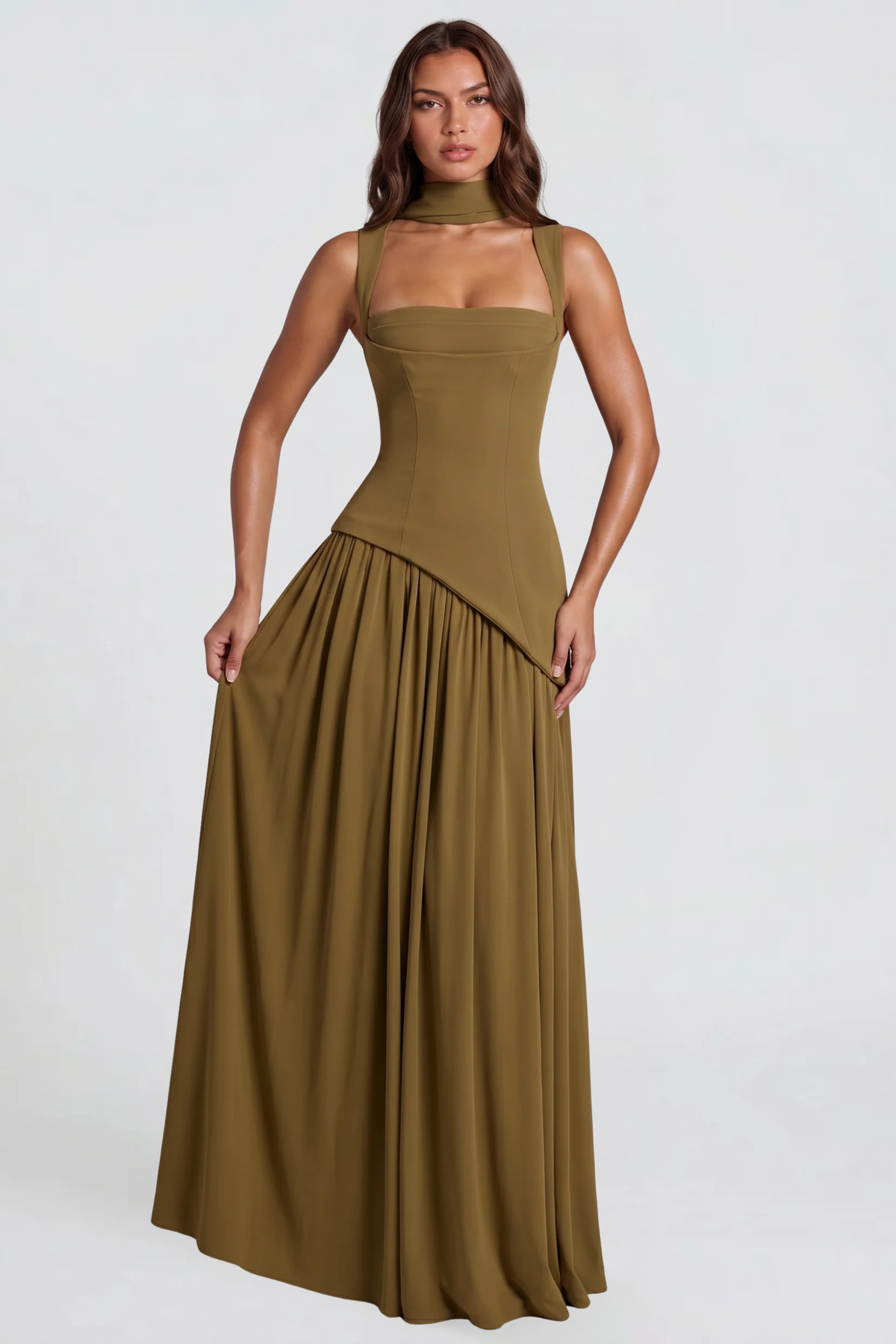Satin Corset Maxi Dress