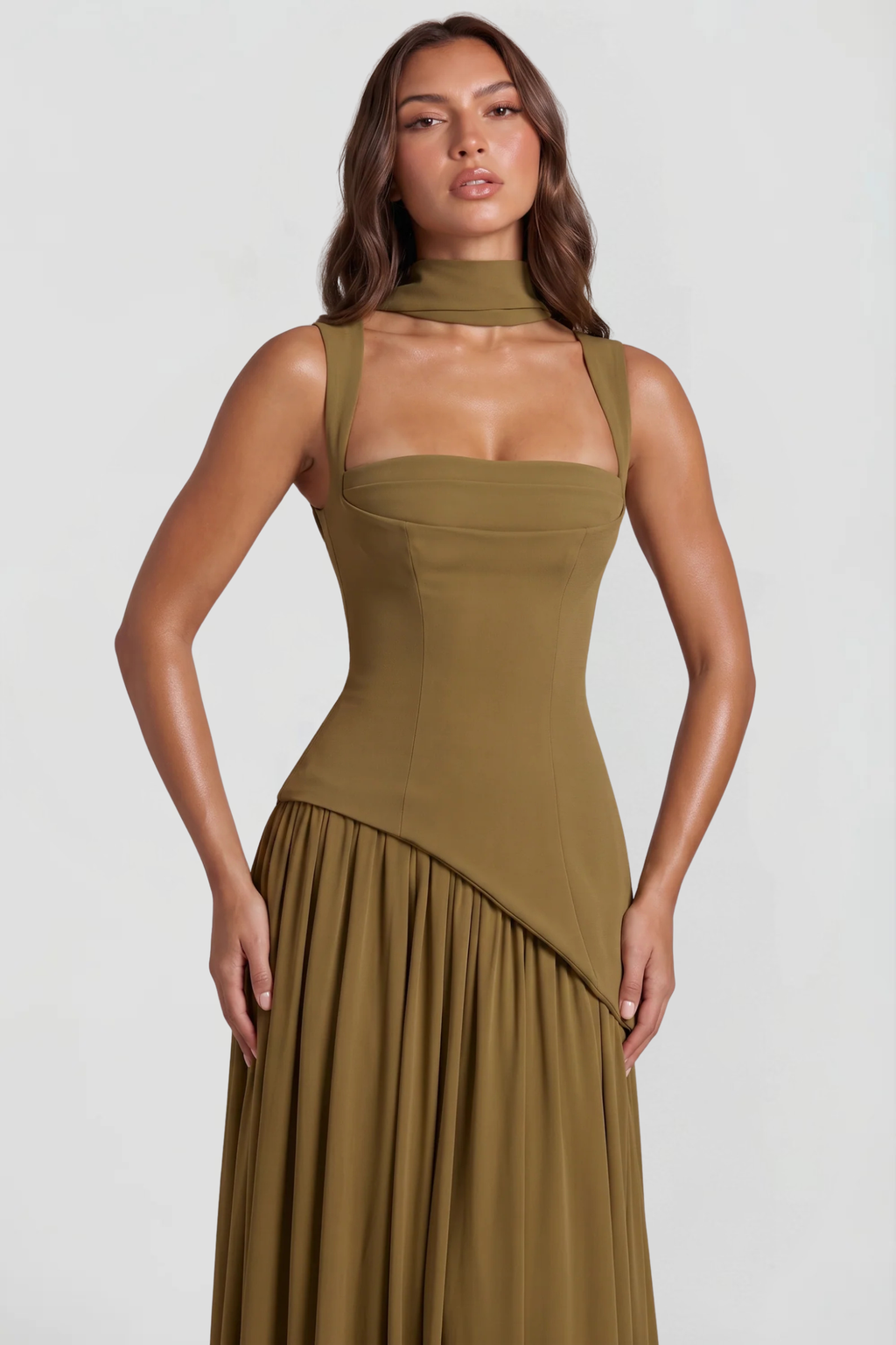 Satin Corset Maxi Dress