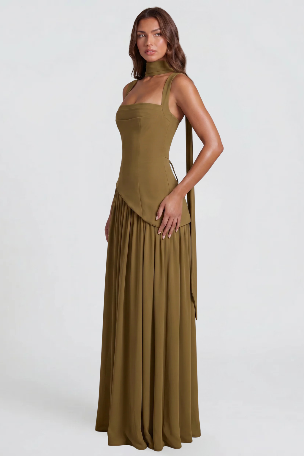 Satin Corset Maxi Dress