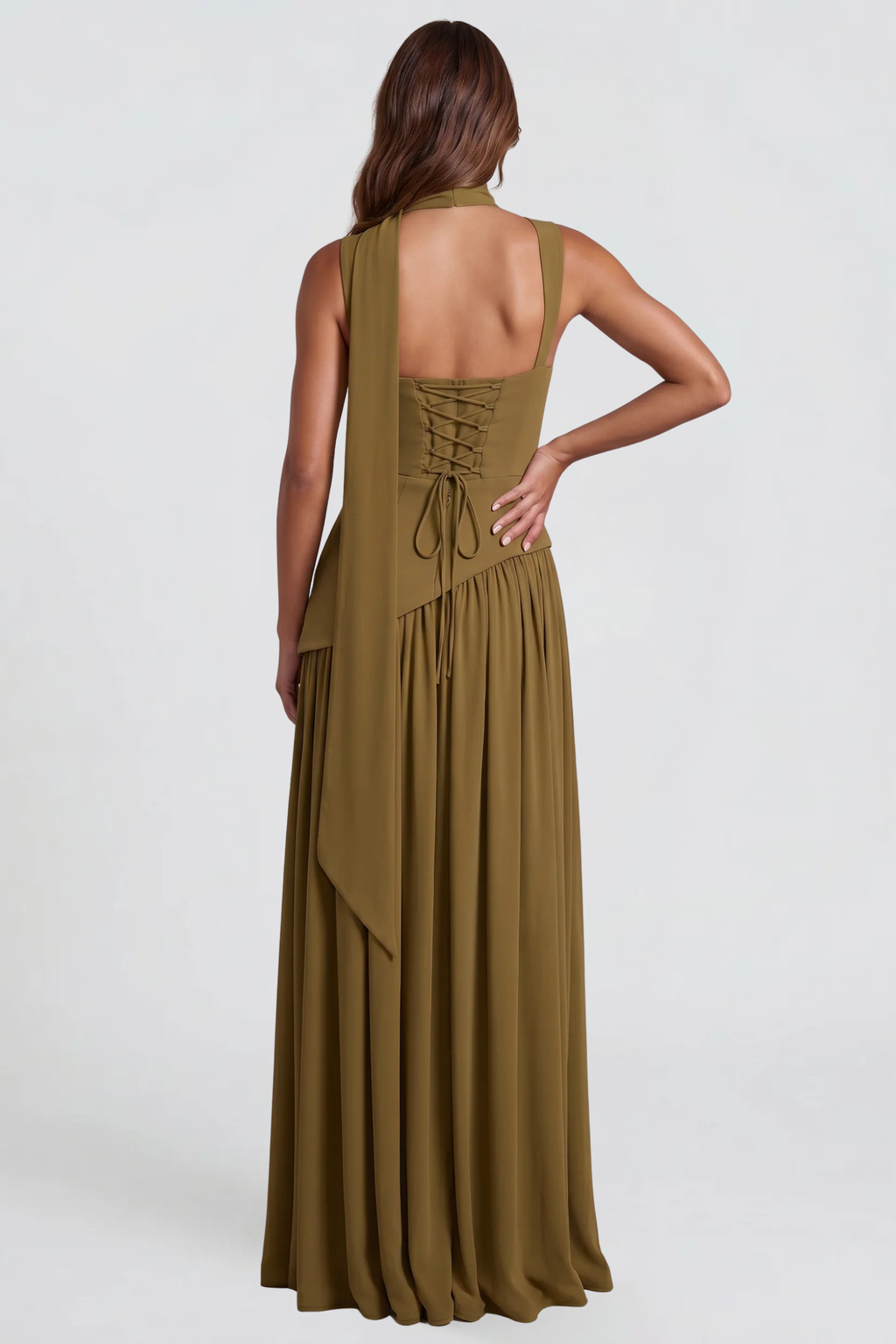 Satin Corset Maxi Dress