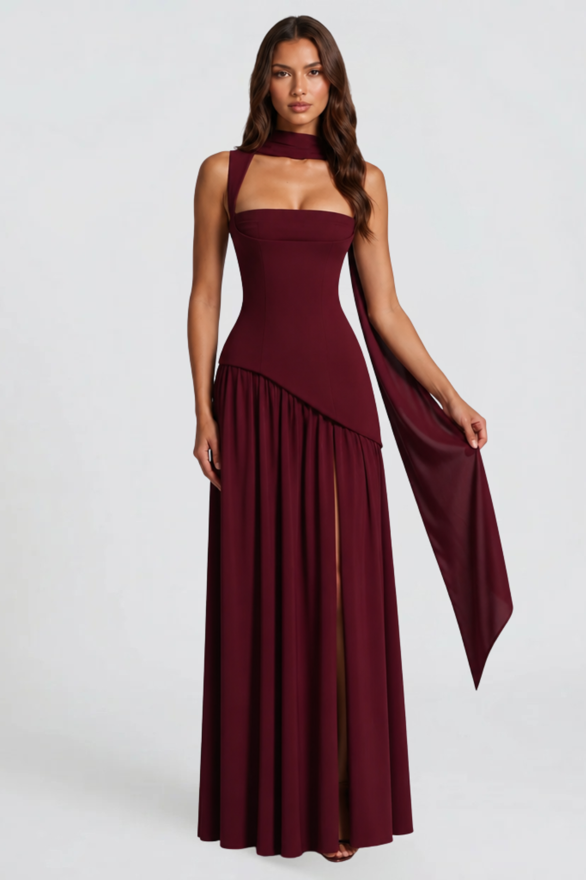 Satin Corset Maxi Dress