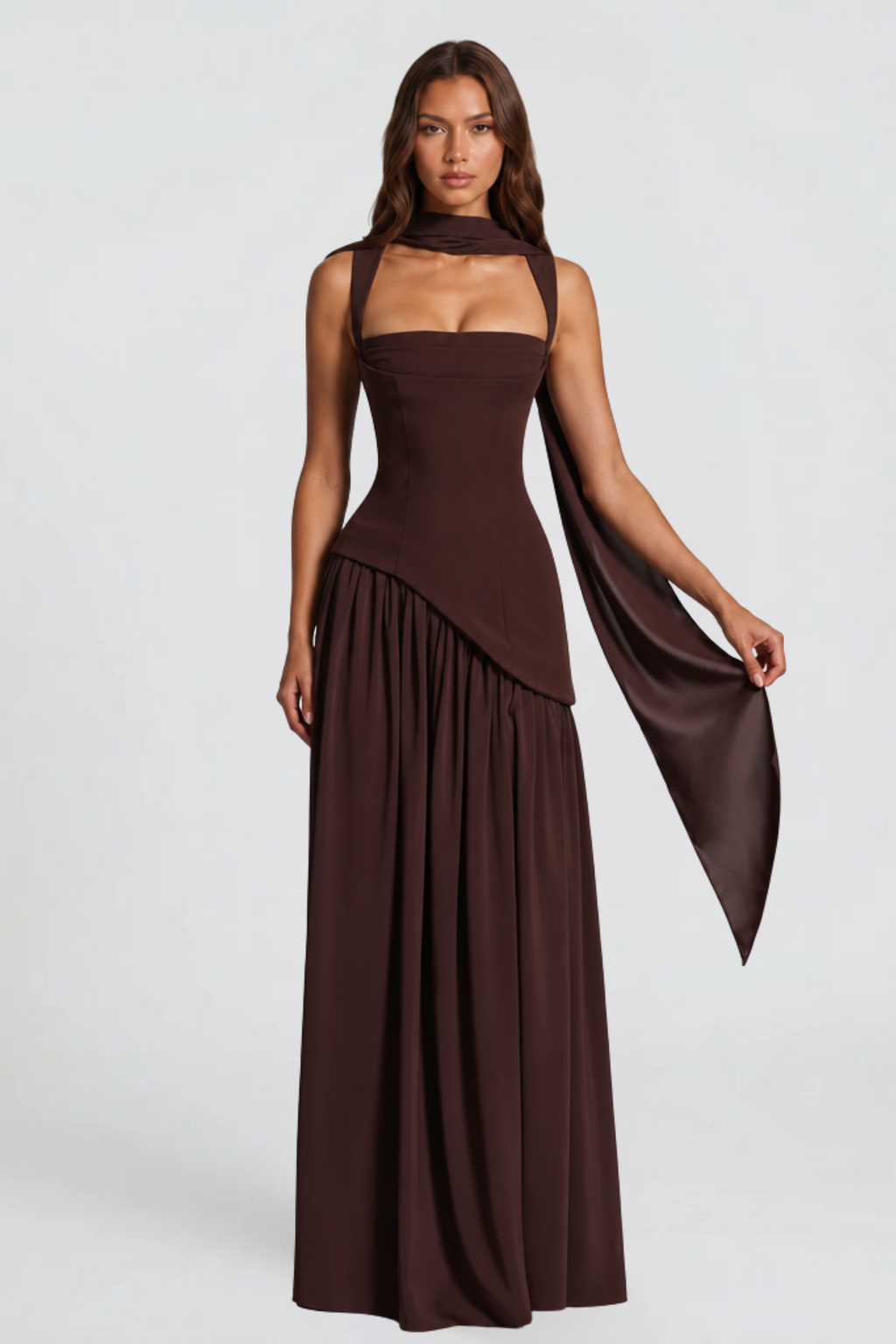 Satin Corset Maxi Dress
