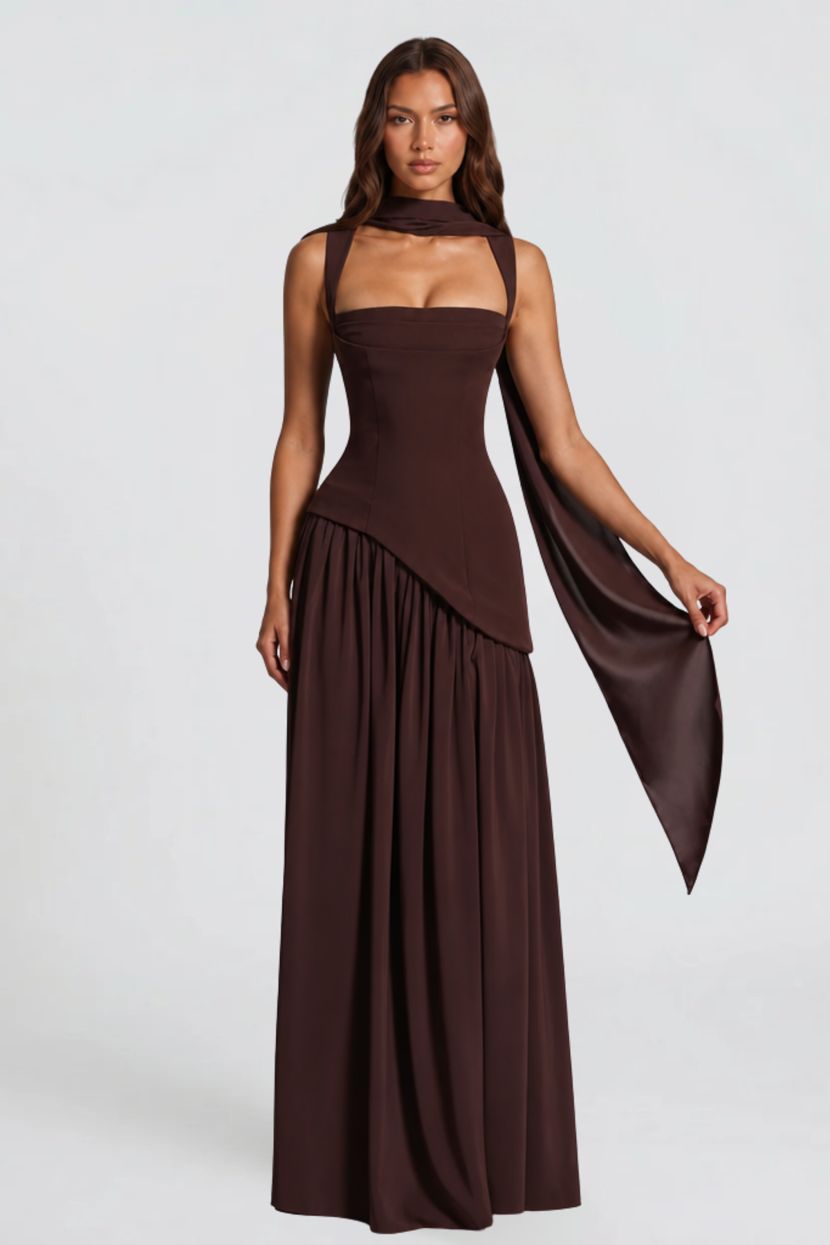 Satin Corset Maxi Dress