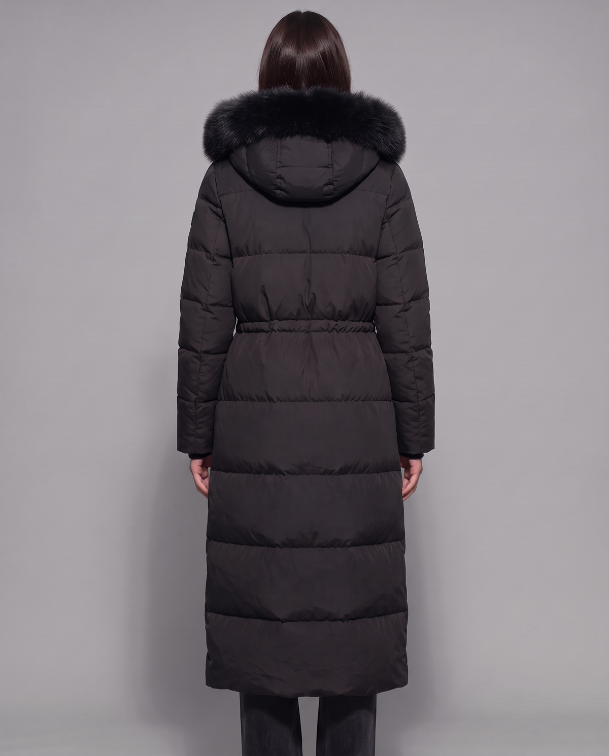 Longline Puffer Coat With Faux Fur Hood 8