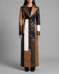 Longline Faux Leather Coat