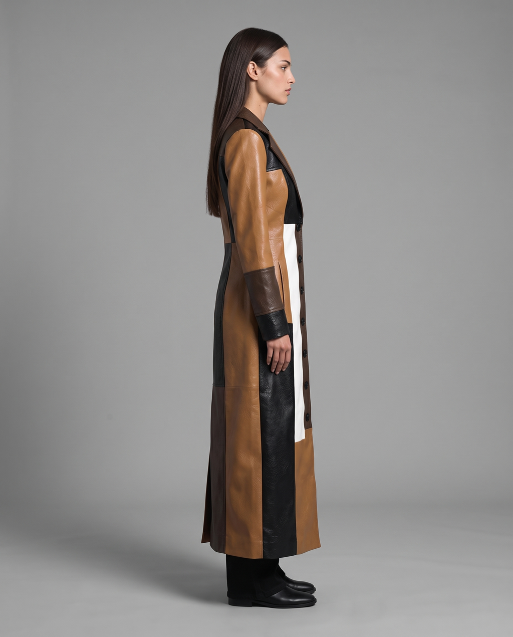Longline Faux Leather Coat 2