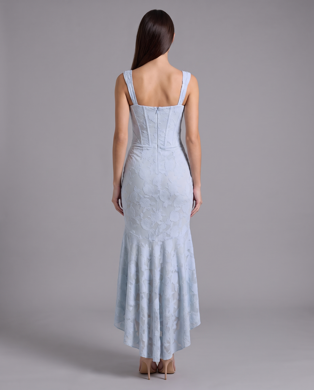 Lace Corset Maxi Dress With Draped Waist 3