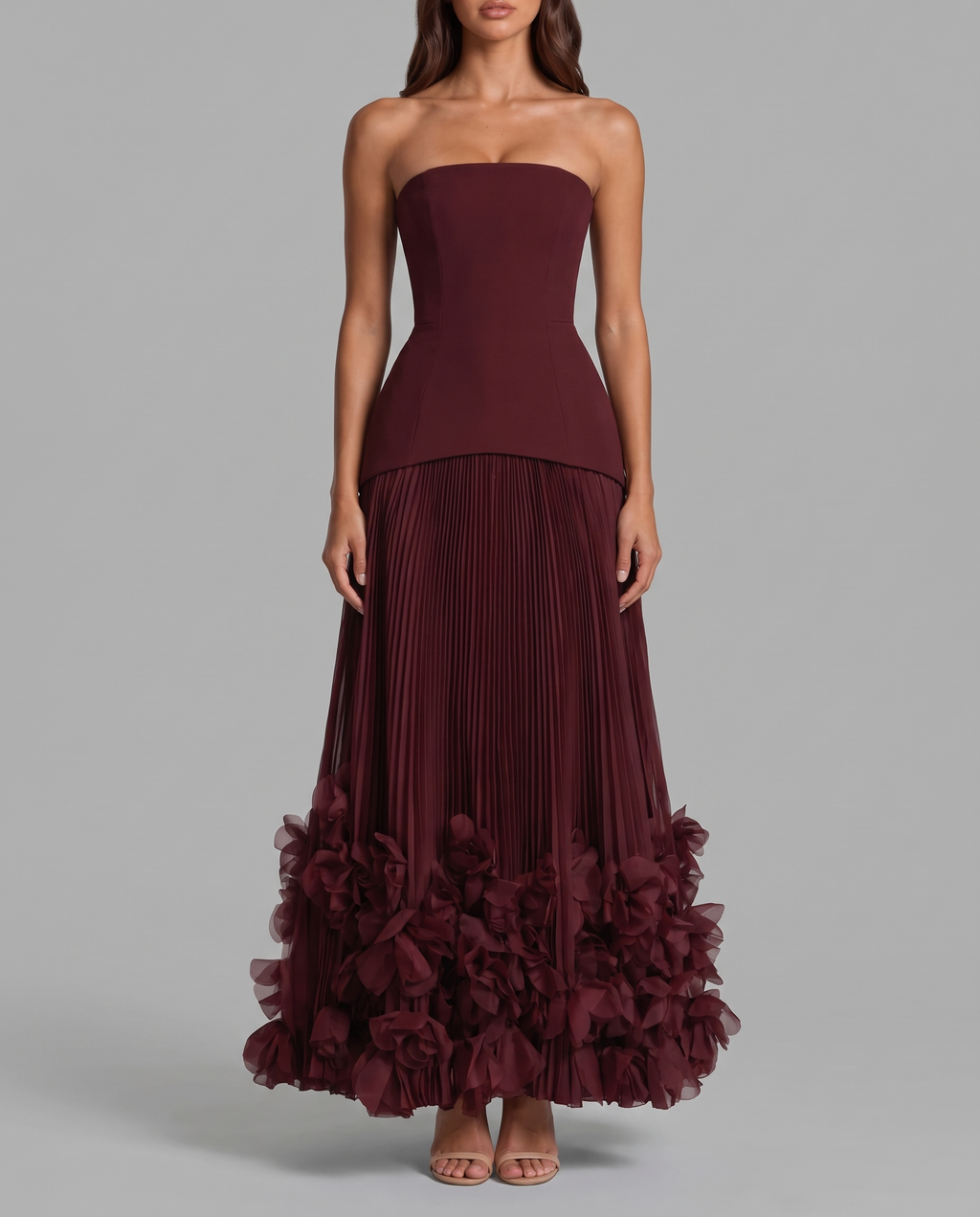 Wedding Guest Maxi Dress With Floral Hem