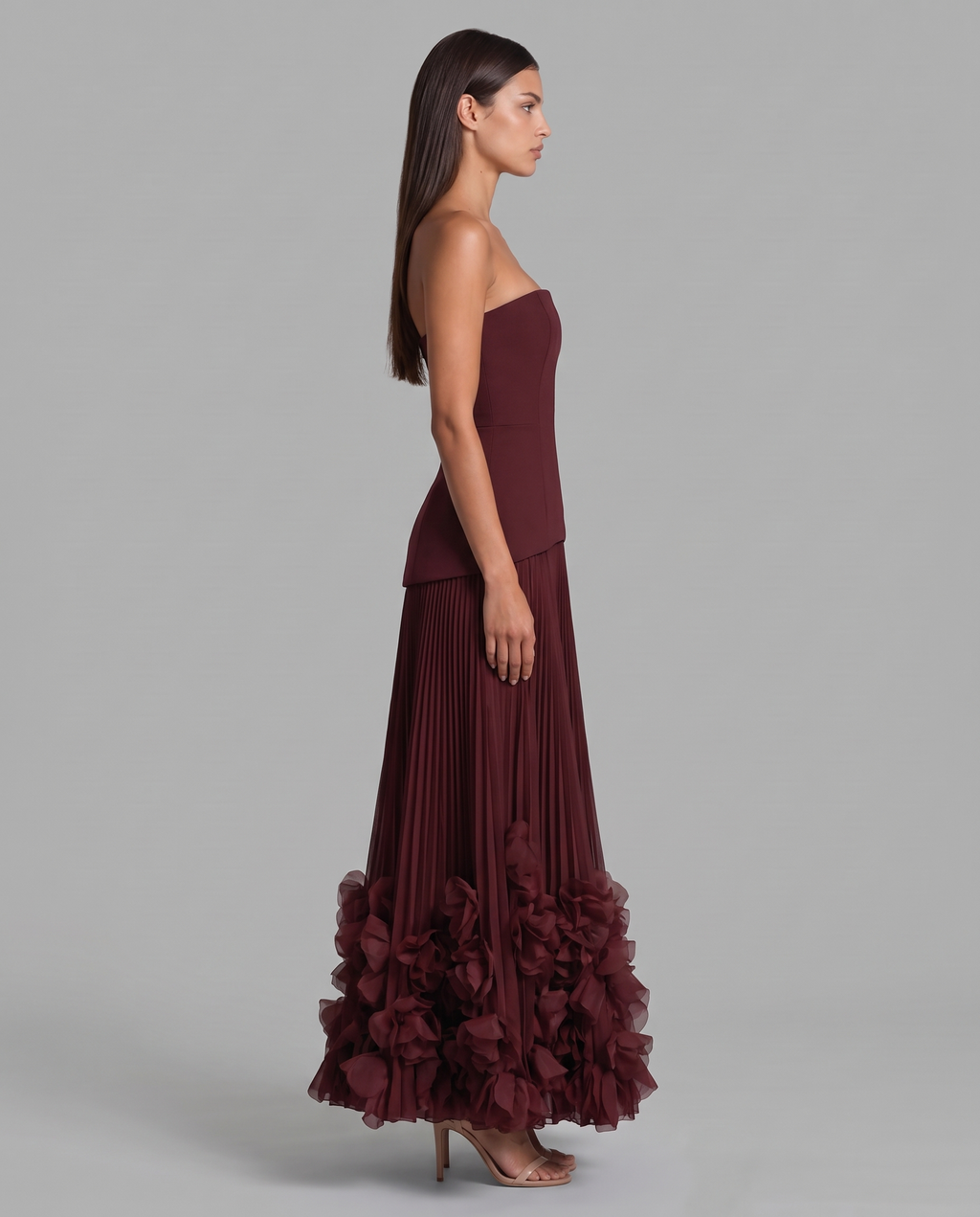 Wedding Guest Maxi Dress With Floral Hem 2