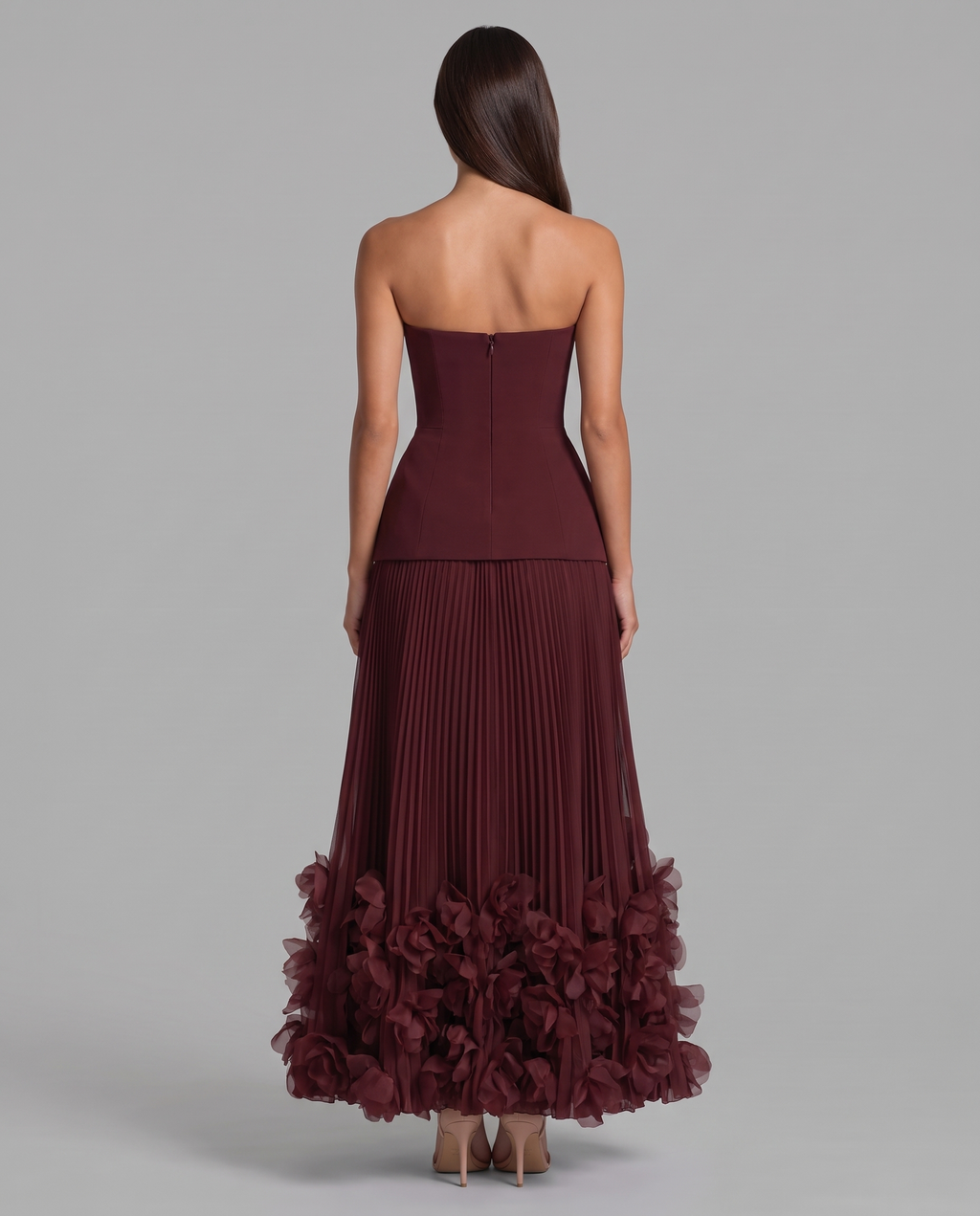 Wedding Guest Maxi Dress With Floral Hem 3