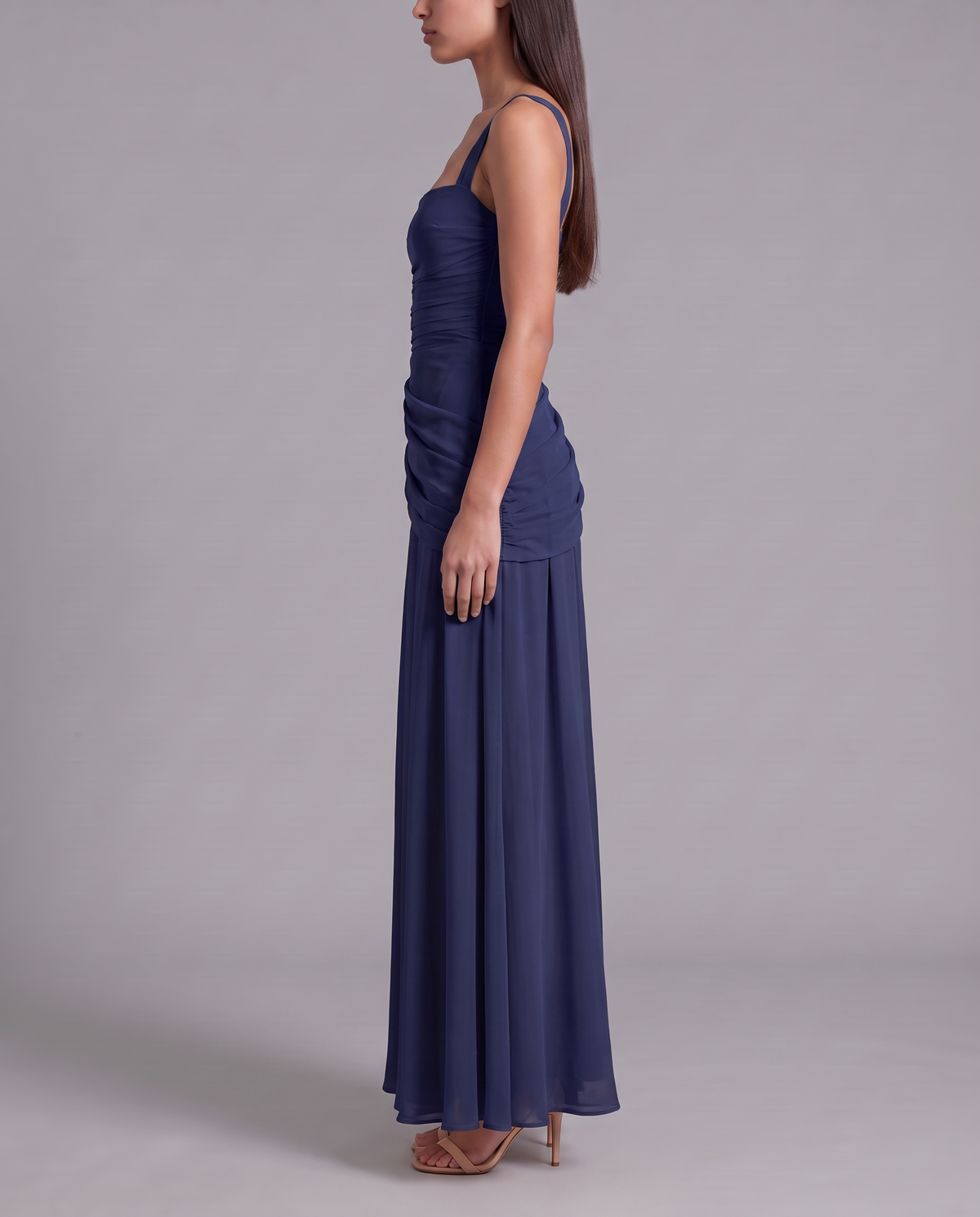 Ruched Square Neck Maxi Dress 6