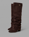 Slouchy Faux Suede Knee High Boots