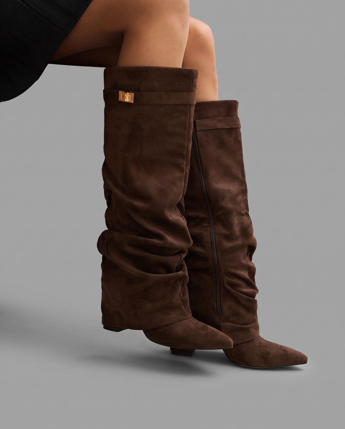 Slouchy Faux Suede Knee High Boots 7