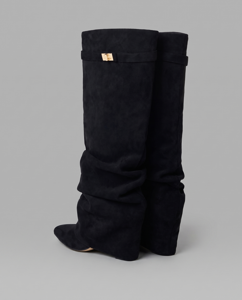 Slouchy Faux Suede Knee High Boots 14