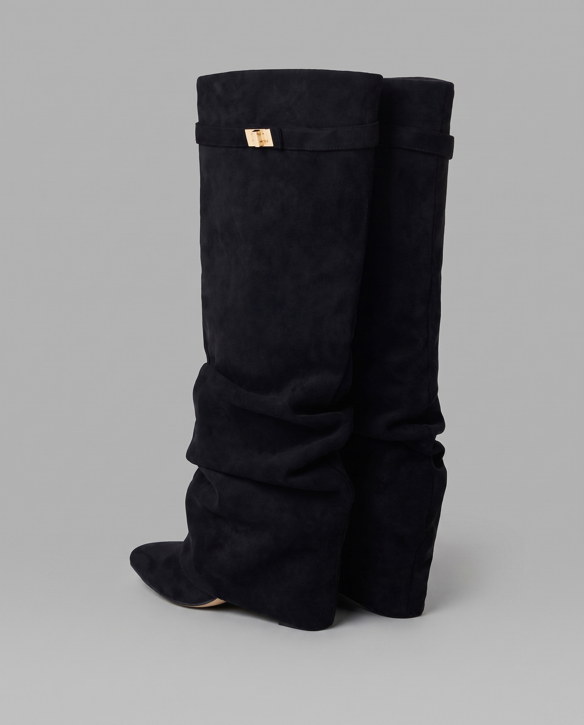 Slouchy Faux Suede Knee High Boots 14