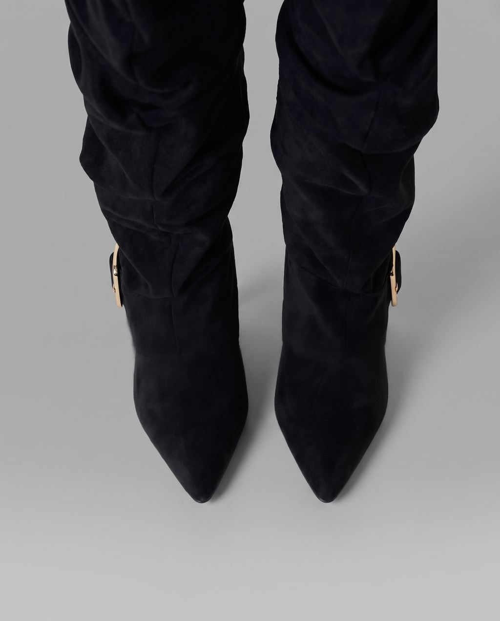 Slouchy Faux Suede Knee High Boots 13